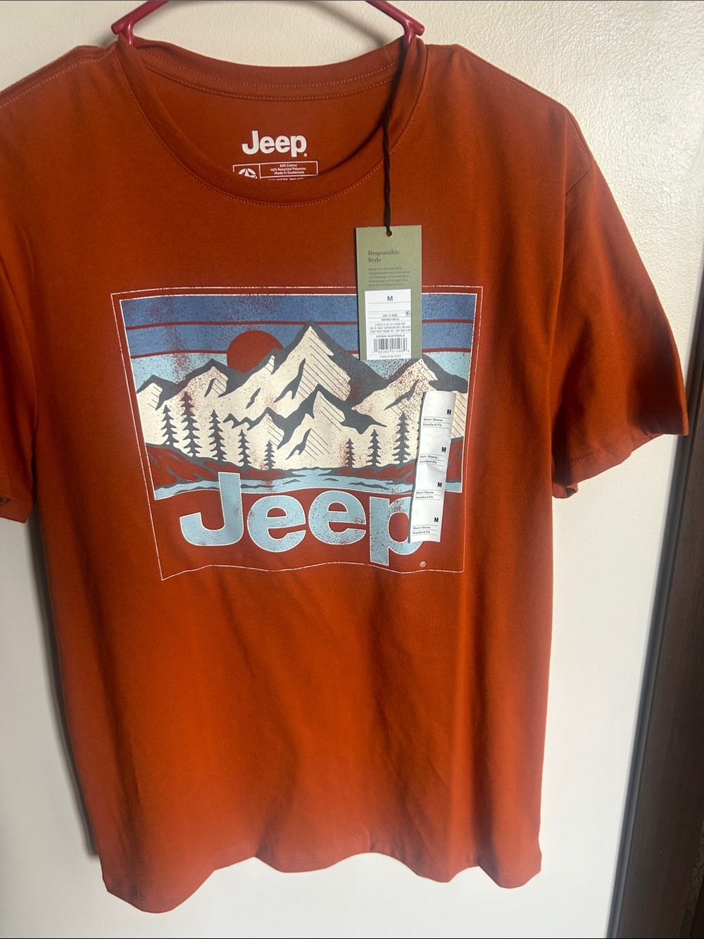 Jeep Men's Rust Orange Mountain Graphic Tee